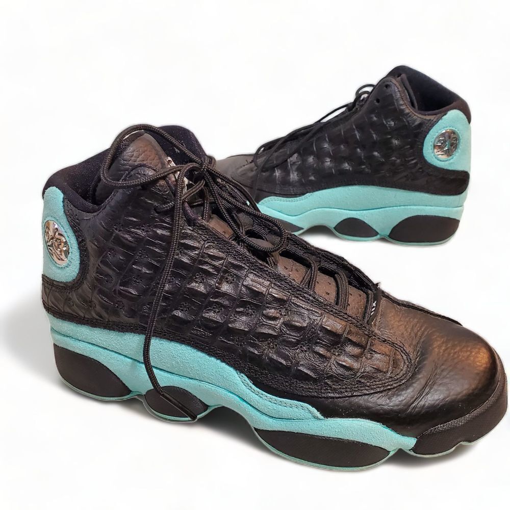Nike Air Jordan 8 GS Retro Sneakers 884129-030 Teal Black Size 4.5Y‎ kids youth